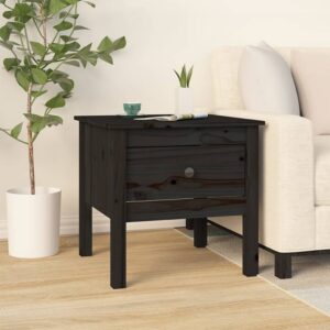 Tavolini 2 pz Neri 50x50x49 cm in Legno Massello di Pino