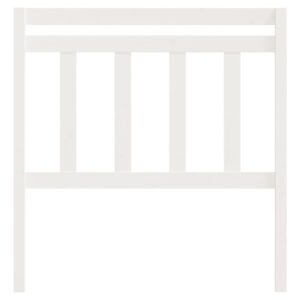 Testiera per Letto Bianca 96x4x100 cm in Legno Massello di Pino