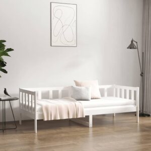 Dormeuse senza Materasso Bianca 80x200 cm Legno Massello Pino
