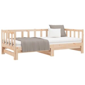 Dormeuse Estraibile 2x(80x200) cm in Legno Massello di Pino