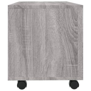 Mobile TV con Ruote Grigio Sonoma 90x35x35cm Legno Multistrato