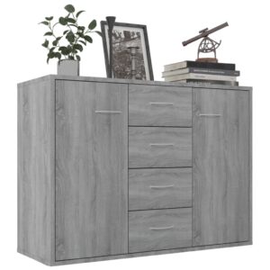 Credenza Grigio Sonoma 88x30x65 cm in Legno Multistrato
