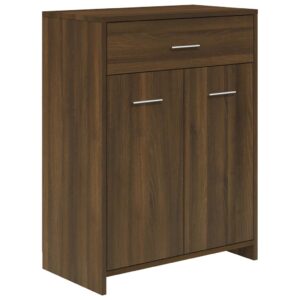 Armadietto Bagno Rovere Marrone 60x33x80 cm Legno tecnico