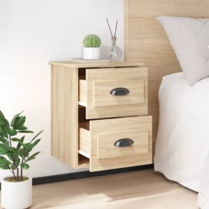 Comodini a Parete 2 pz Rovere Sonoma 41,5x36x53 cm