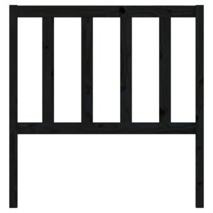 Testiera per Letto Nera 96x4x100 cm in Legno Massello di Pino