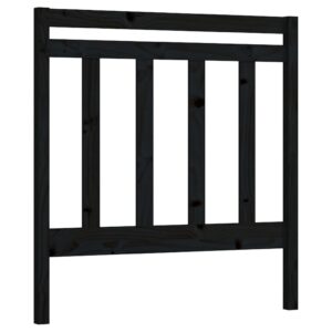 Testiera per Letto Nera 96x4x100 cm in Legno Massello di Pino