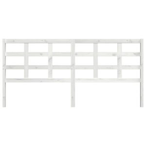 Testiera per Letto Bianca 205,5x4x100 cm Legno Massello di Pino