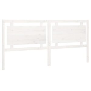 Testiera per Letto Bianca 205,5x4x100 cm Legno Massello di Pino