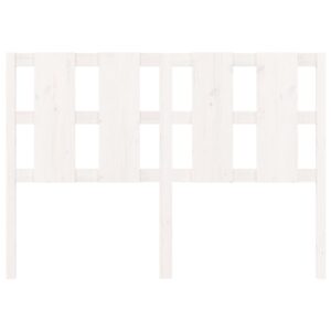 Testiera per Letto Bianca 125,5x4x100 cm Legno Massello di Pino