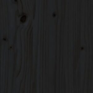 Testiera per Letto Nera 205,5x4x100cm in Legno Massello di Pino