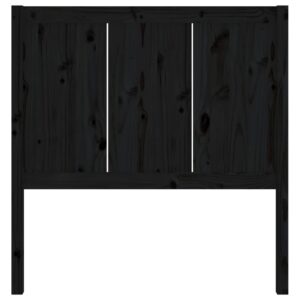 Testiera per Letto Nera 95,5x4x100 cm in Legno Massello di Pino