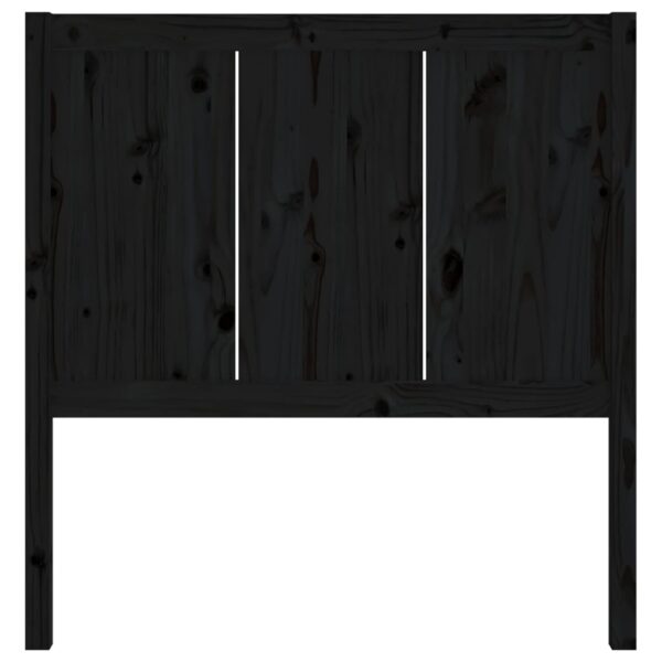 Testiera per Letto Nera 95,5x4x100 cm in Legno Massello di Pino