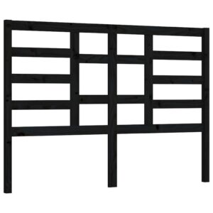 Testiera per Letto Nera 166x4x104 cm in Legno Massello di Pino