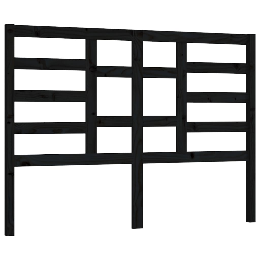 Testiera per Letto Nera 166x4x104 cm in Legno Massello di Pino
