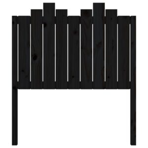 Testiera per Letto Nera 96x4x110 cm in Legno Massello di Pino