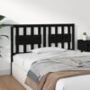 Testiera per Letto Nera 145,5x4x100cm in Legno Massello di Pino