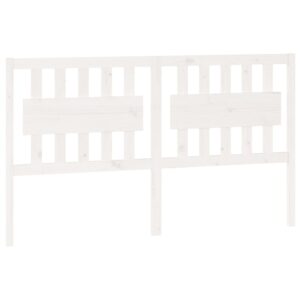 Testiera per Letto Bianca 165,5x4x100 cm Legno Massello di Pino