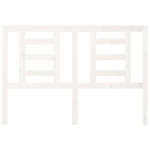 Testiera per Letto Bianca 126x4x100cm in Legno Massello di Pino