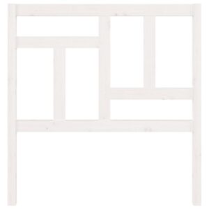 Testiera per Letto Bianca 95,5x4x100 cm Legno Massello di Pino