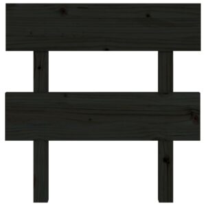 Testiera per Letto Nera 93,5x3x81cm in Legno Massello di Pino