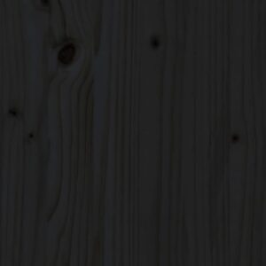 Testiera per Letto Nera122,5x3x80,5cm in Legno Massello di Pino