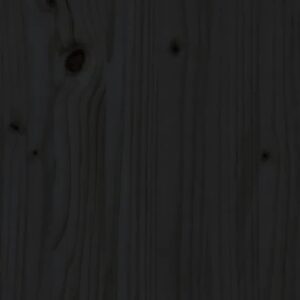 Testiera per Letto Nera 159,5x3x80,5 cm Legno Massello di Pino