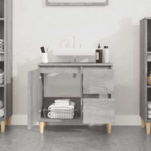 Armadietto Bagno Grigio Sonoma 65x33x60 cm in Legno Multistrato
