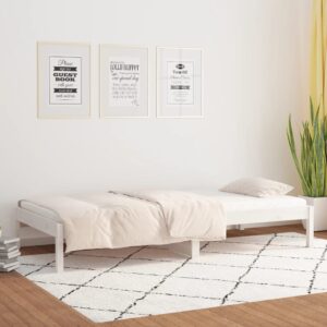 Dormeuse senza Materasso Bianca 90x200 cm Legno Massello Pino