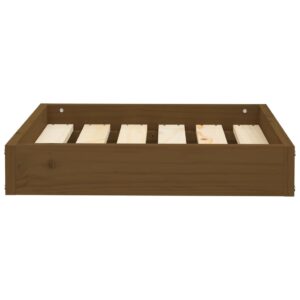 Cuccia per Cani Ambrata 51,5x44x9 cm in Legno Massello di Pino
