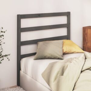 Testiera per Letto Grigia 95x4x100 cm in Legno Massello di Pino