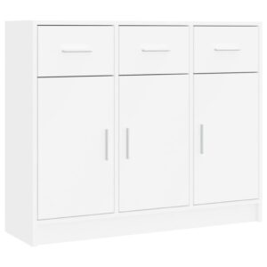 Credenza Bianca 91x28x75 cm in Legno Multistrato