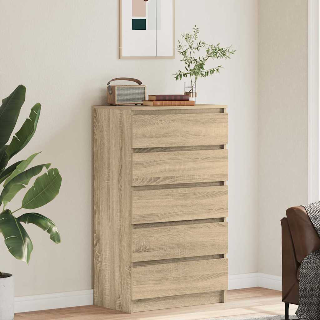 Cassettiera Rovere Sonoma 60x36x103 cm in Legno Multistrato