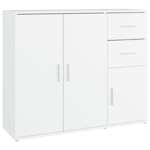 Credenza Bianca 91x29,5x75 cm in Legno Multistrato