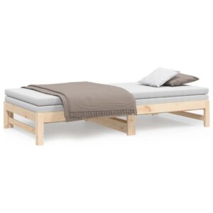 Dormeuse Estraibile 2x(100x200) cm Legno Massello di Pino