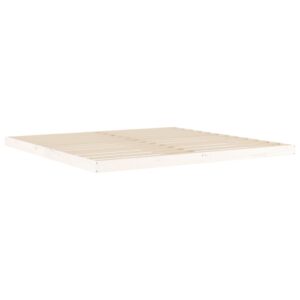 Giroletto senza Materasso Bianco 200x200 cm Legno Massello Pino