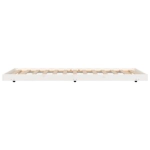 Giroletto senza Materasso Bianco 100x200 cm Legno Massello Pino