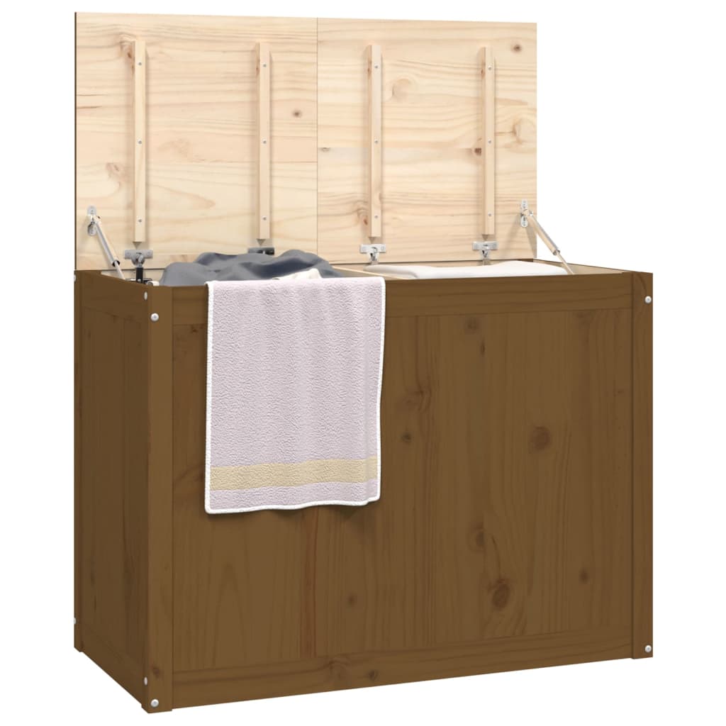 Contenitore per Bucato Ambra 88,5x44x66 cm Legno Massello Pino