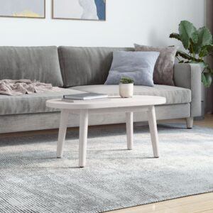 Piano Tavolo Bianco 60x30x2,5cm in Legno Massello di Pino Ovale