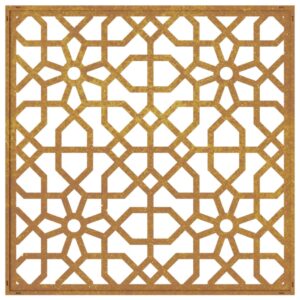 Decorazione Muro da Giardino 55x55 cm Moresco Acciaio Corten
