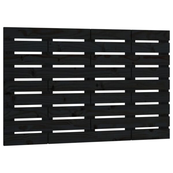 Testiera da Parete Nera 96x3x63 cm in Legno Massello di Pino