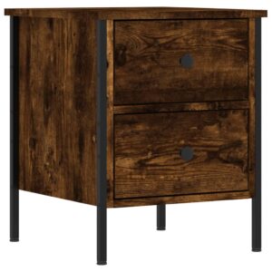 Comodini 2 pz Rovere Fumo 40x42x50 cm in Legno Multistrato