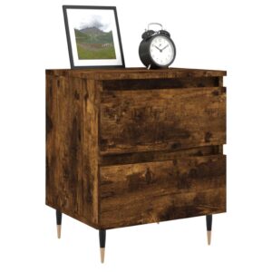 Comodino Rovere Fumo 40x35x50 cm in Legno Multistrato