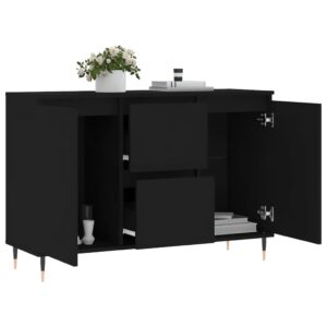 Credenza Nera 104x35x70 cm in Legno Multistrato