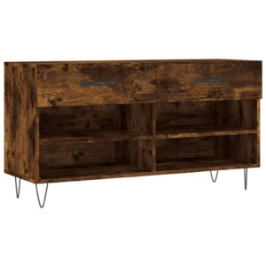 Panca Porta Scarpe Rovere Fumo 102x35x55 cm Legno Multistrato