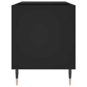 Mobile Porta Dischi Nero 85x38x48 cm in Legno Multistrato