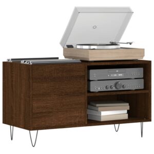 Mobile Porta Dischi Rovere Marrone 85x38x48cm Legno Multistrato