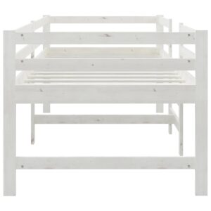 Giroletto senza Materasso Bianco 90x200 cm Legno Massello Pino
