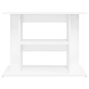 Supporto Acquario 80x35x60cm in Legno Multistrato Bianco Lucido