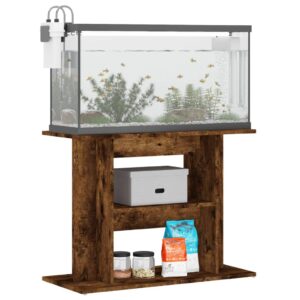 Supporto Acquario 80x35x60 cm in Legno Multistrato Rovere Fumo