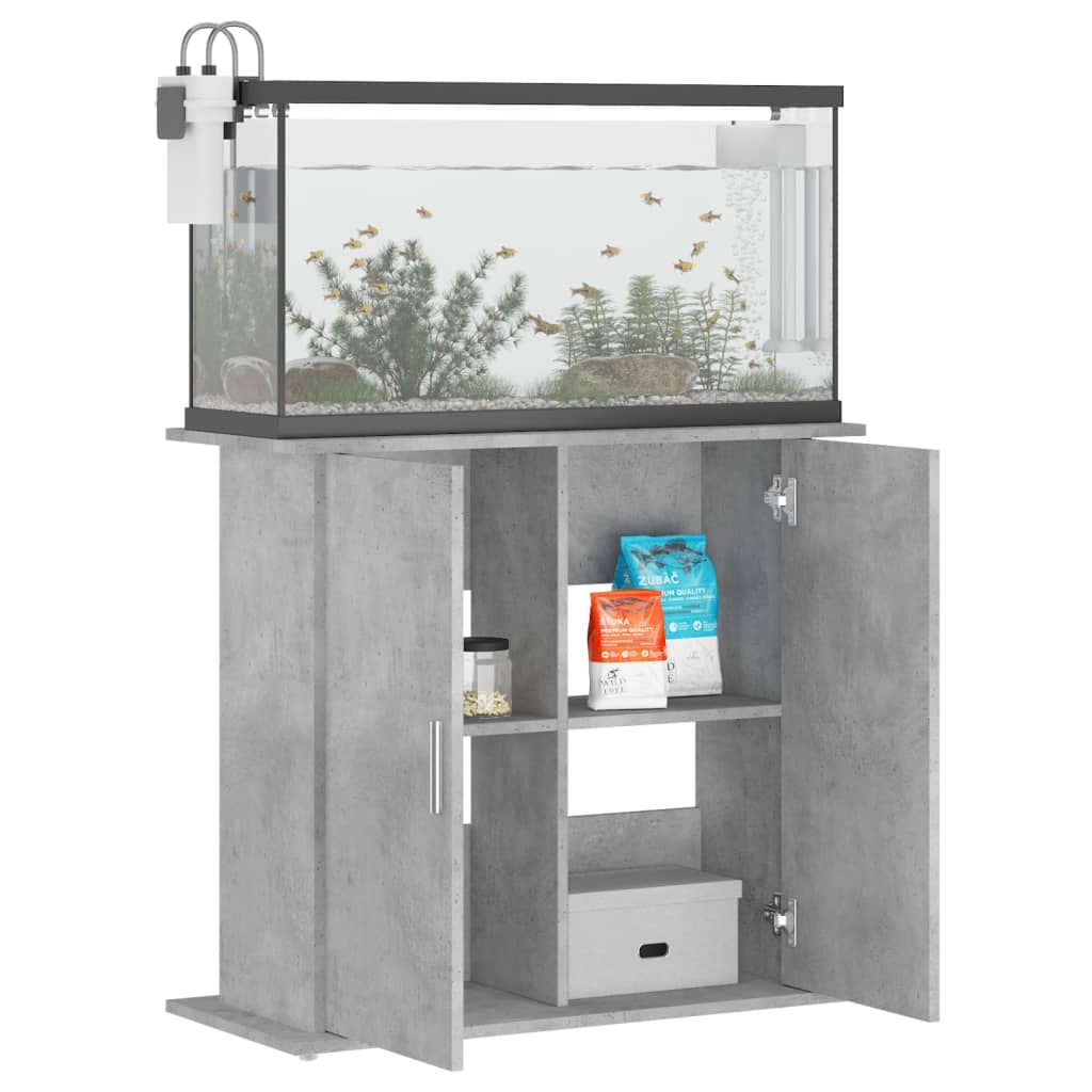Supporto Acquario 81x36x73 cm Legno Multistrato Grigio Cemento